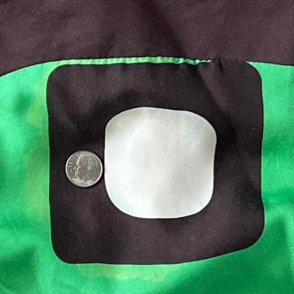 Milly New York Silk Green Brown Geometric Silk Print Shift Mini Dress - Picture 12 of 14